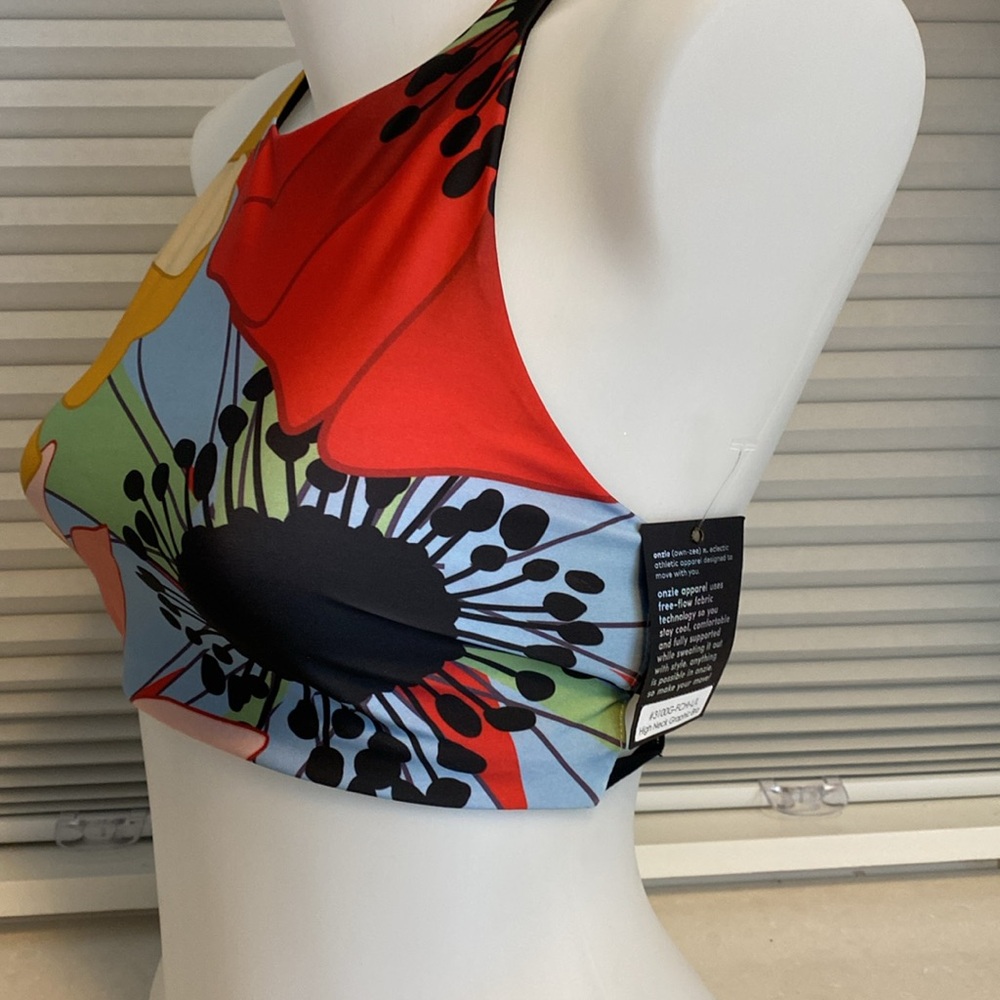 Onzie Flow Yoga High Neck Graphic Bra. BNWT - Picture 5 of 12